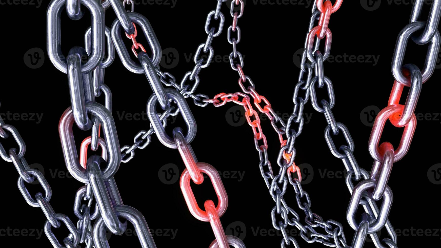 Metallic Chain Links on Black Background photo