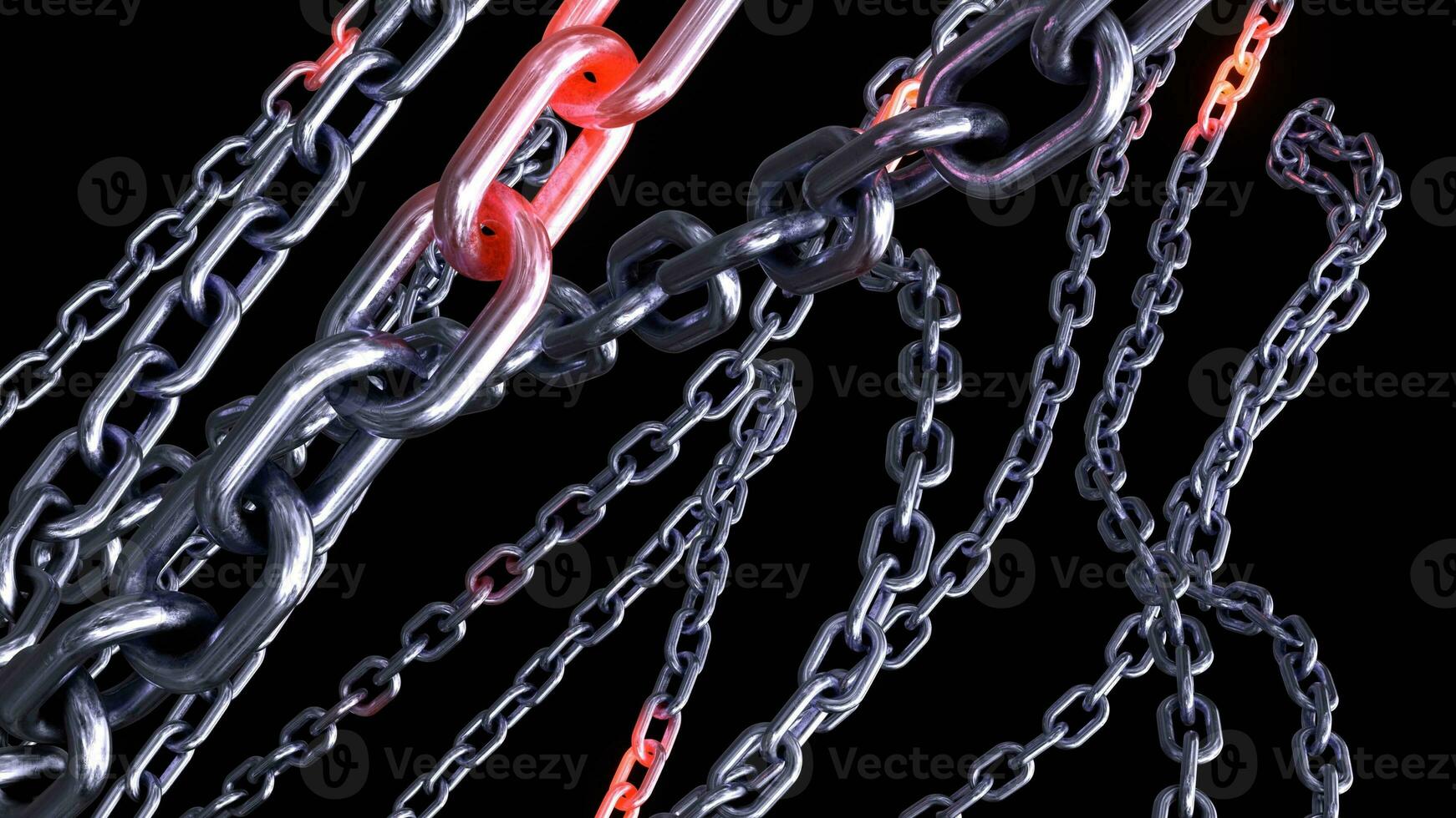 Metallic Chain Links on Black Background photo