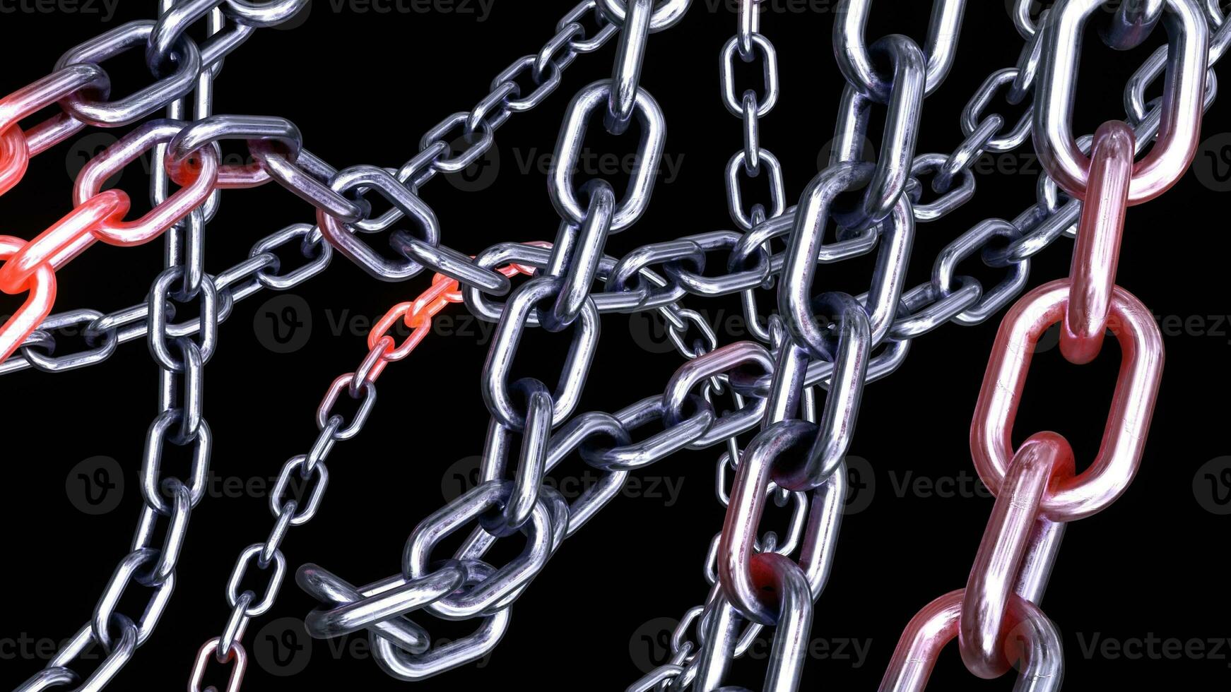 Metallic Chain Links on Black Background photo