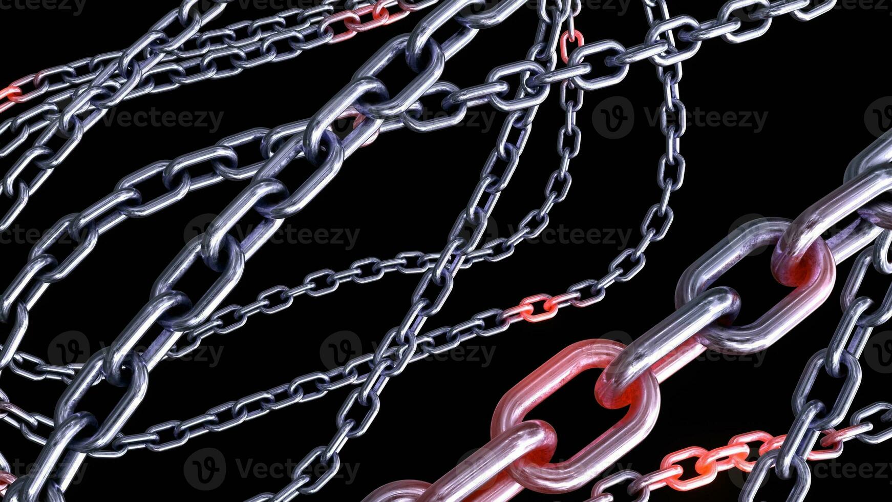 Metallic Chain Links on Black Background photo