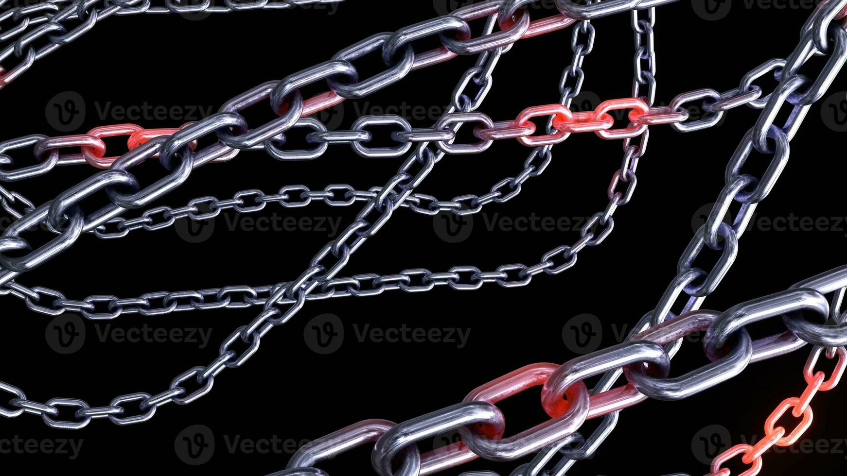 Metallic Chain Links on Black Background photo