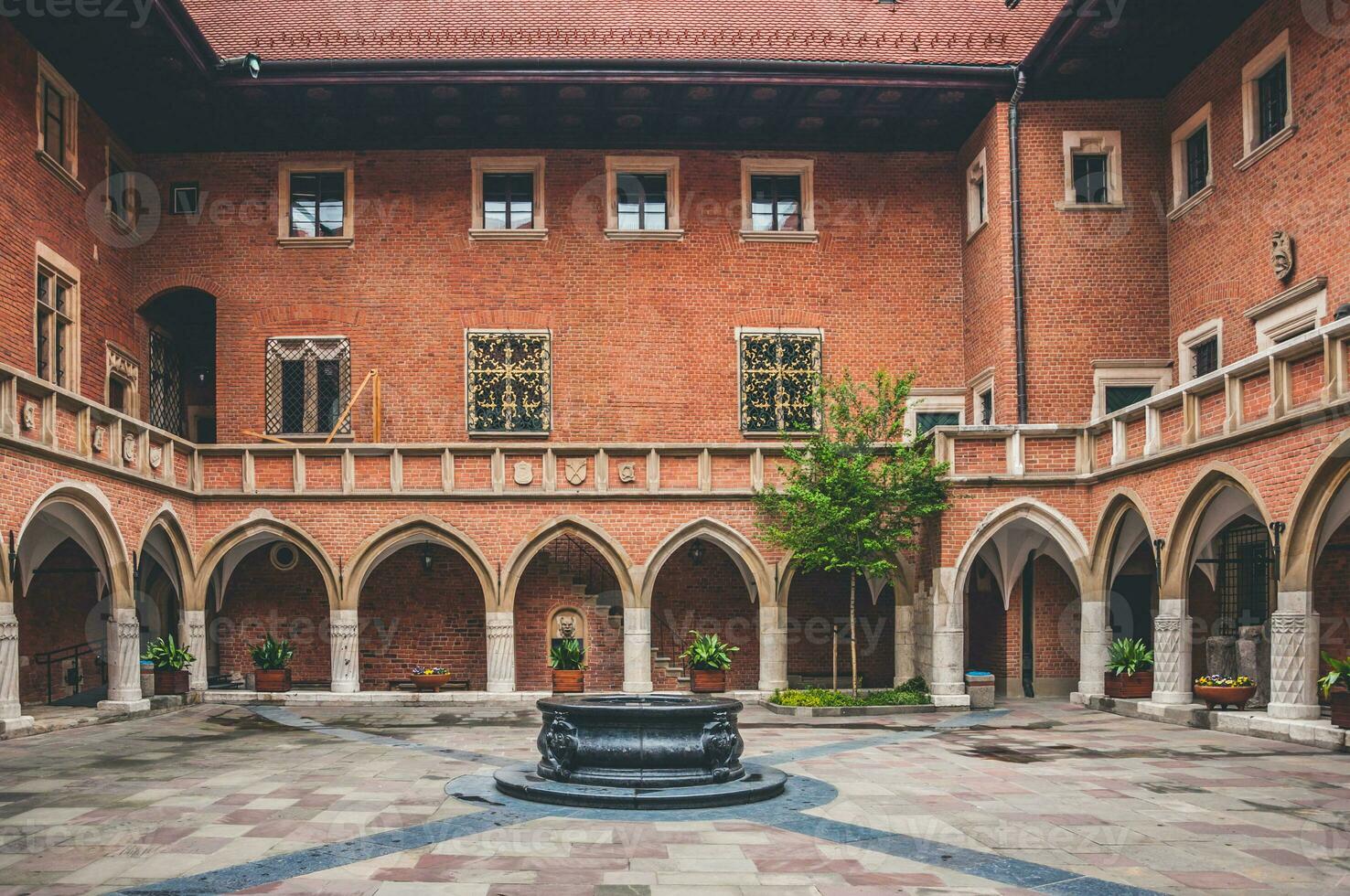 Courtyard of an old castle photo