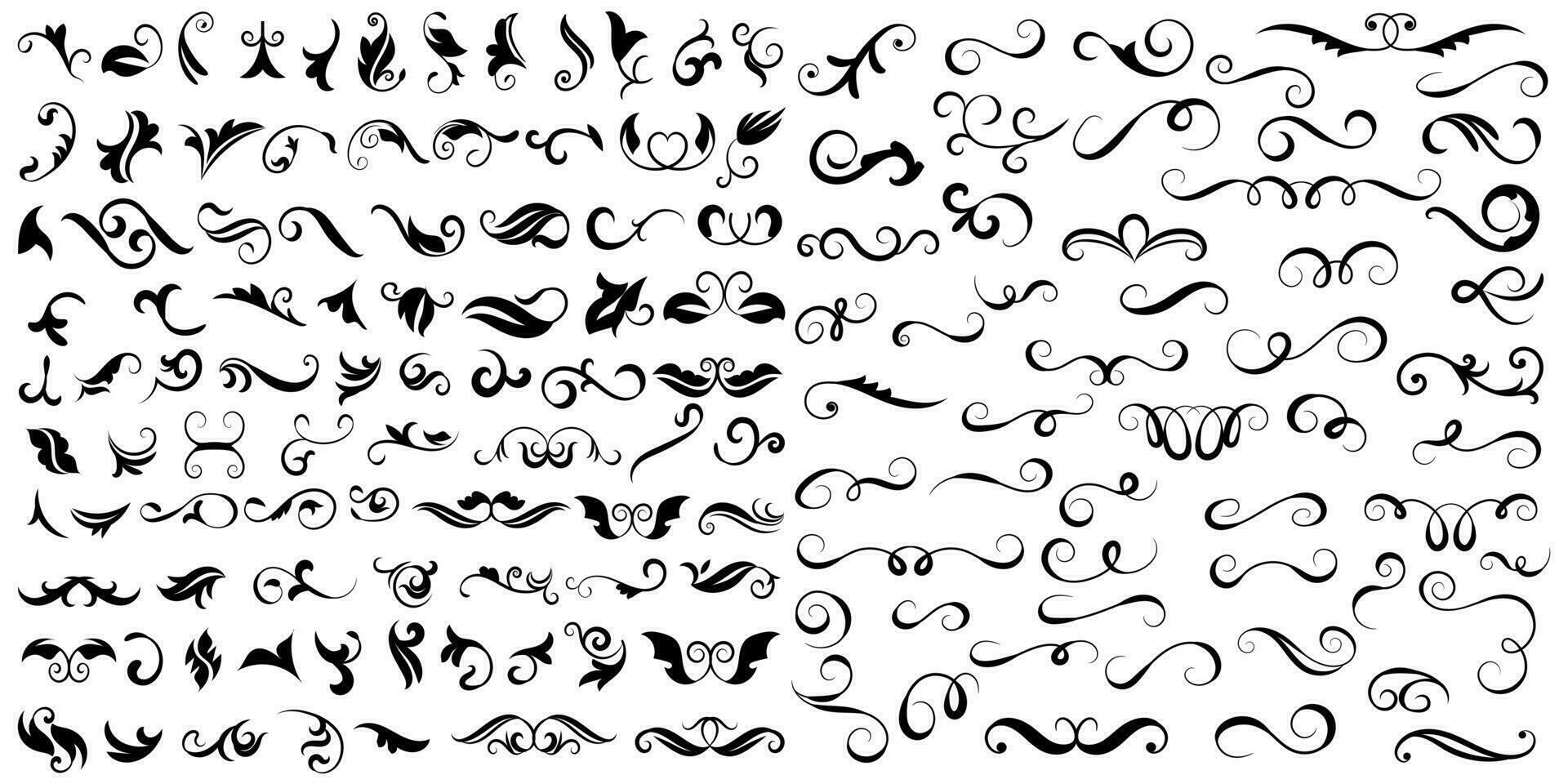 Vector graphic elements for design vector elements. Swirl elements decorative illustration. Classic calligraphy swirls, greeting cards, wedding invitations, royal certificates and graphic design.