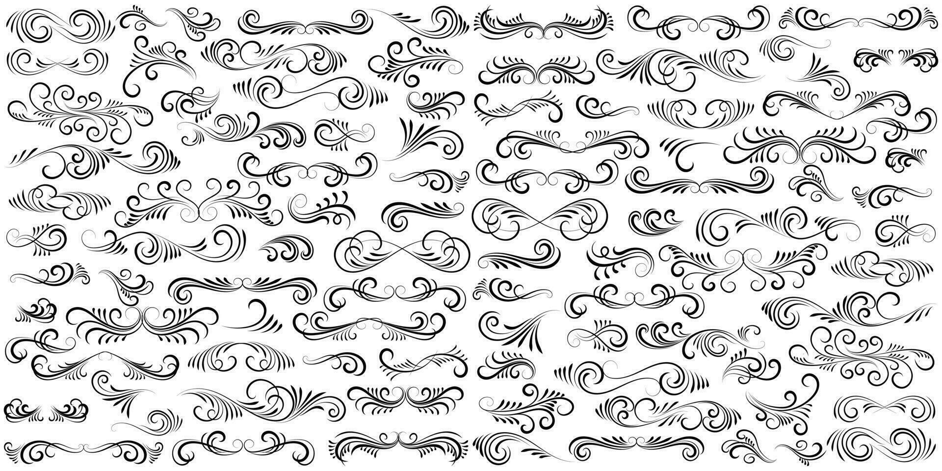 Vector graphic elements for design vector elements. Swirl elements decorative illustration. Classic calligraphy swirls, greeting cards, wedding invitations, royal certificates and graphic design.