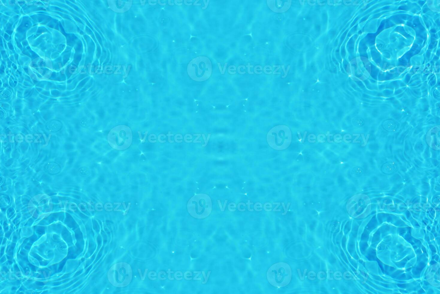 Blue water with ripples on the surface. Defocus blurred transparent white-black colored clear calm water surface texture with splash and bubbles. Water waves with shining pattern texture background. photo