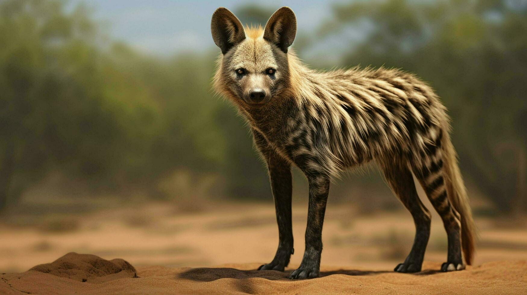 AI generated Aardwolf natura animal wallpaper background photo