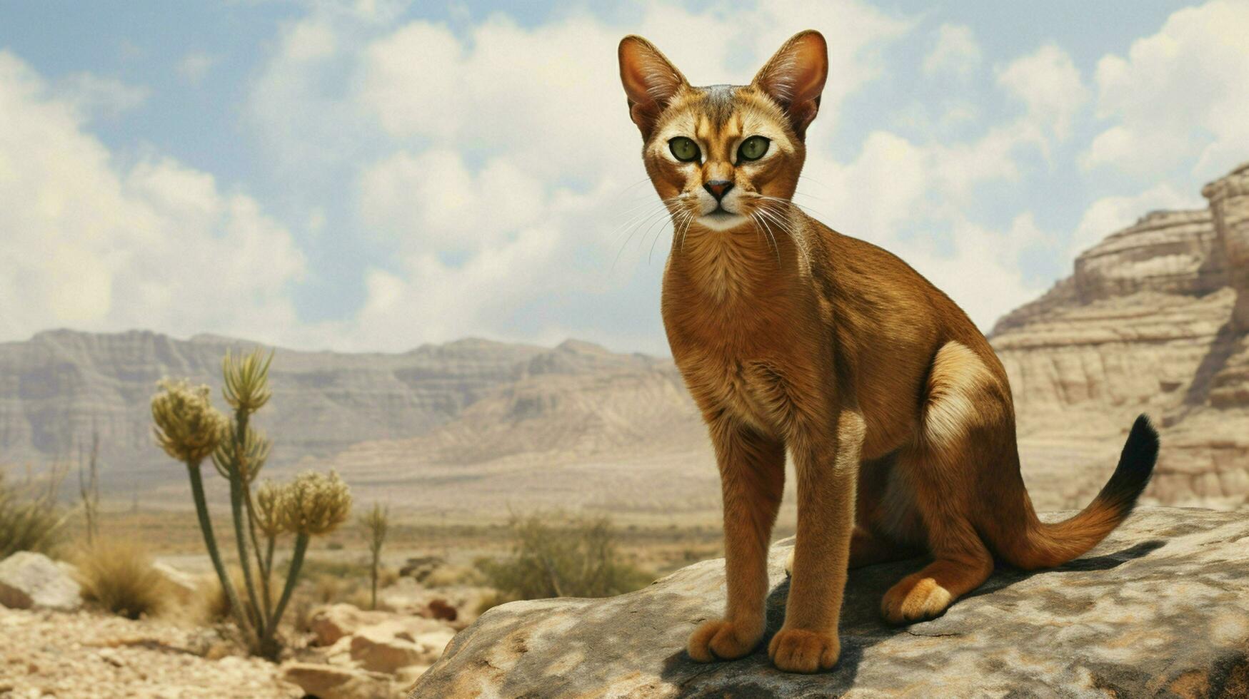 AI generated Abyssinian nature animal wallpaper background photo