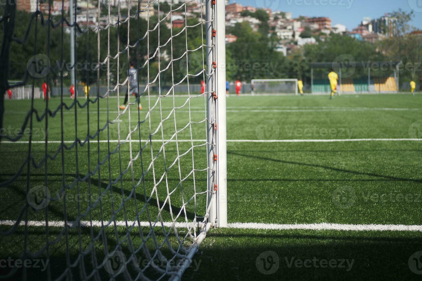 Net of a goal of a football stadium photo