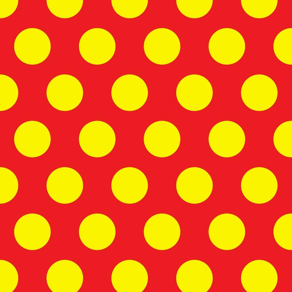 modern simple abstract yellow color big circle polka dot creative geometric vector pattern on red color background