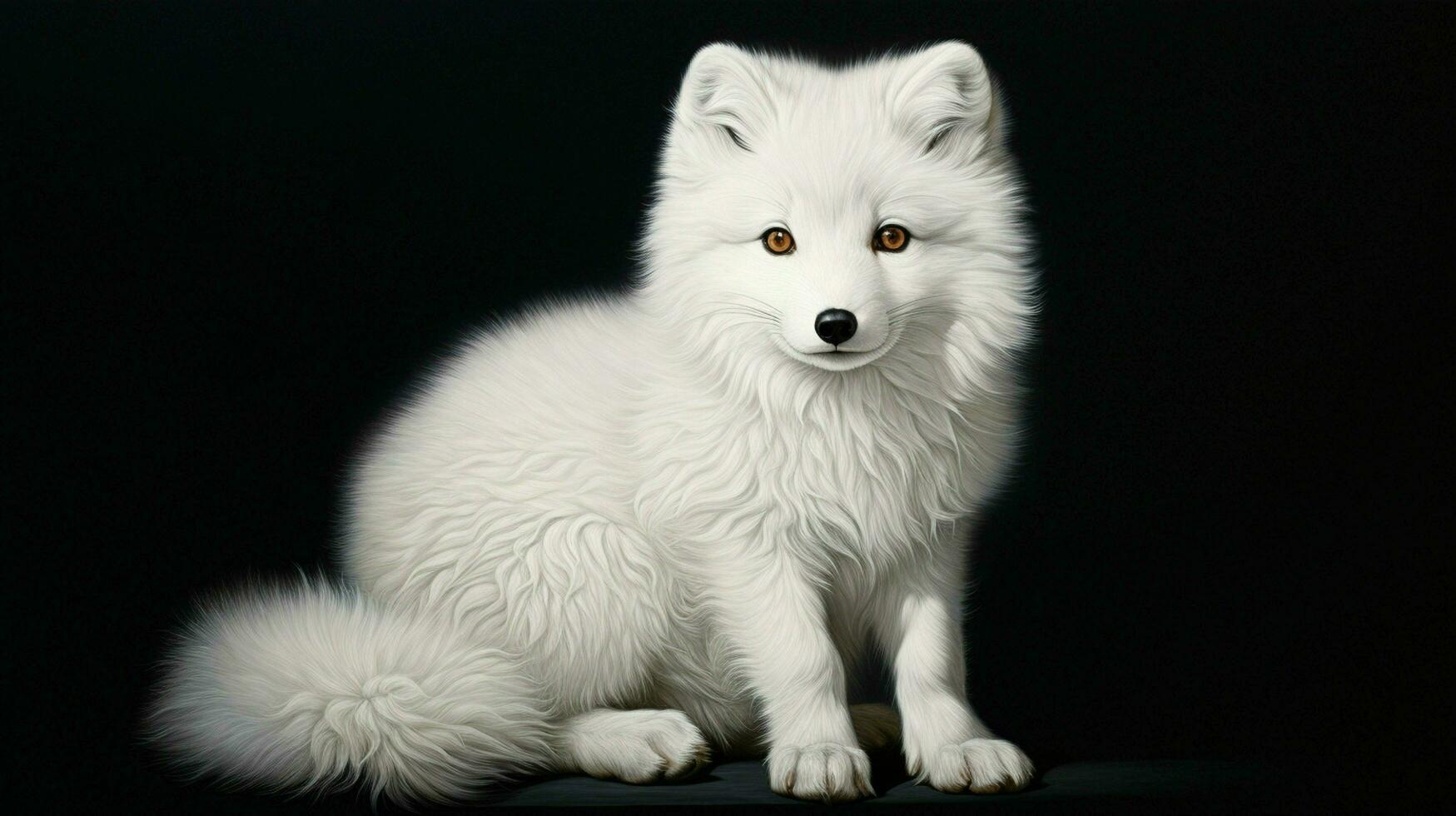 AI generated Arctic white fox hd wallpaper photo