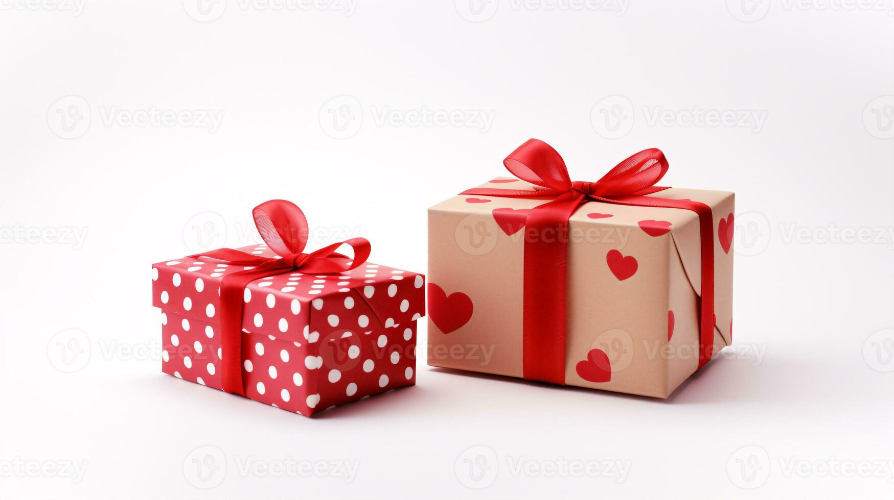 Presents on a white background, secluded, for holidays such as Valentine's Day, Women's Day, or Mother's Day. photo