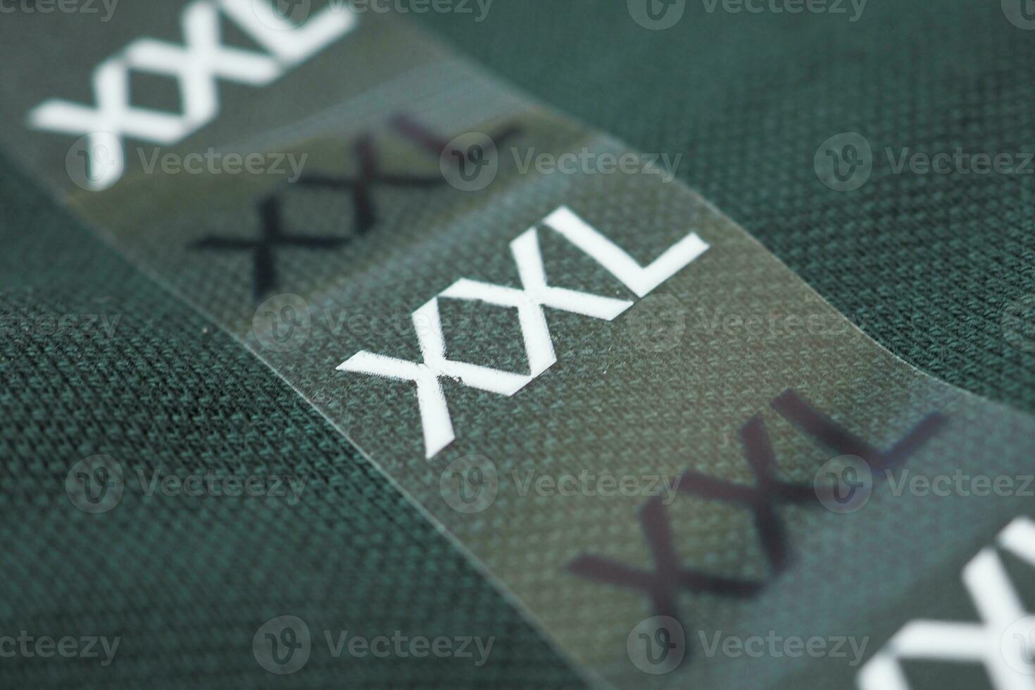 XXL size clothing label tag photo