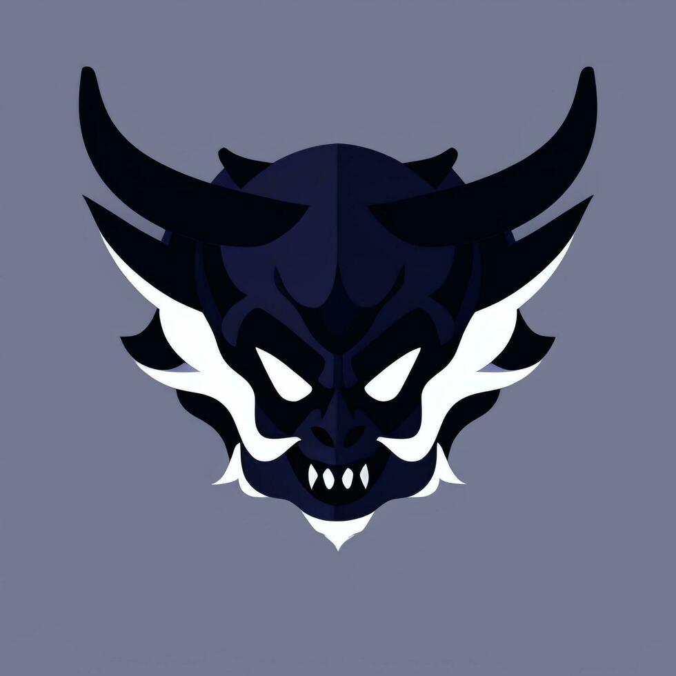 AI generated Demon Icon Avatar Gamer Clip Art Sticker Decoration Simple Background photo