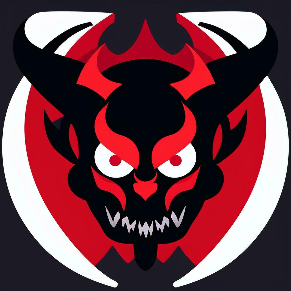 AI generated Demon Icon Avatar Gamer Clip Art Sticker Decoration Simple Background photo