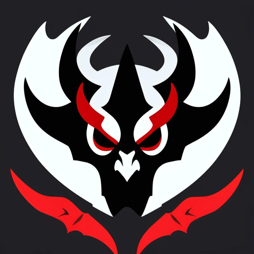 AI generated Demon Icon Avatar Gamer Clip Art Sticker Decoration Simple Background photo