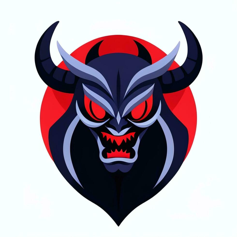 AI generated Demon Icon Avatar Gamer Clip Art Sticker Decoration Simple Background photo