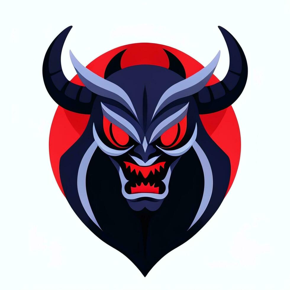 AI generated Demon Icon Avatar Gamer Clip Art Sticker Decoration Simple Background photo