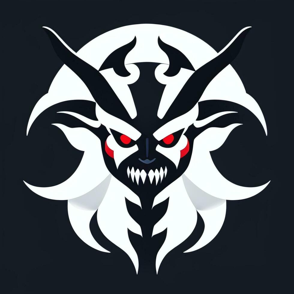 AI generated Demon Icon Avatar Gamer Clip Art Sticker Decoration Simple Background photo