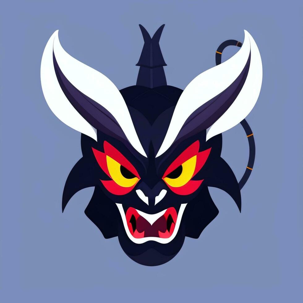 AI generated Demon Icon Avatar Gamer Clip Art Sticker Decoration Simple Background photo