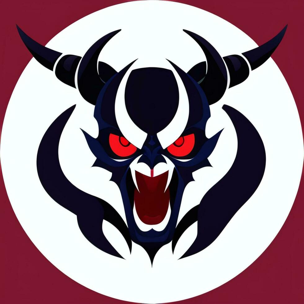 AI generated Demon Icon Avatar Gamer Clip Art Sticker Decoration Simple Background photo