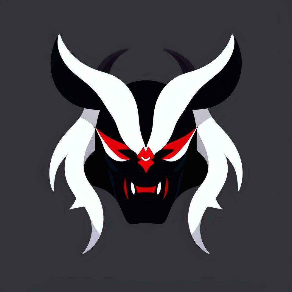 AI generated Demon Icon Avatar Gamer Clip Art Sticker Decoration Simple Background photo