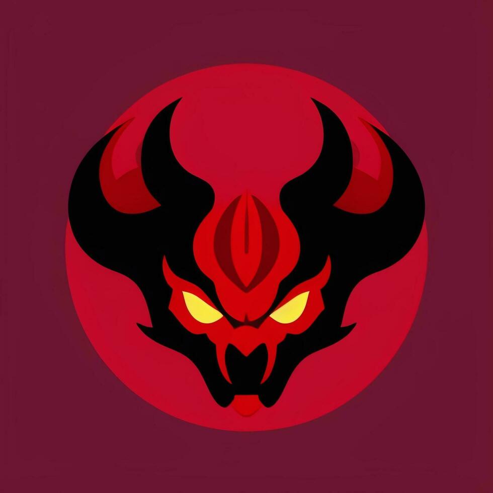 AI generated Demon Icon Avatar Gamer Clip Art Sticker Decoration Simple Background photo