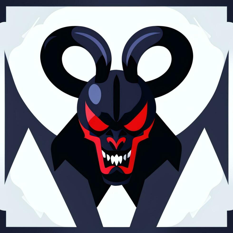 AI generated Demon Icon Avatar Gamer Clip Art Sticker Decoration Simple Background photo