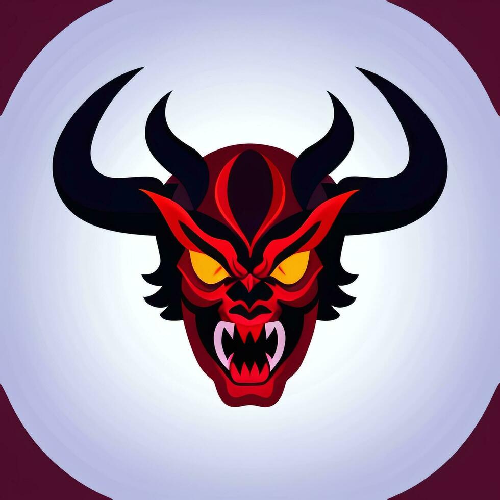 AI generated Demon Icon Avatar Gamer Clip Art Sticker Decoration Simple Background photo