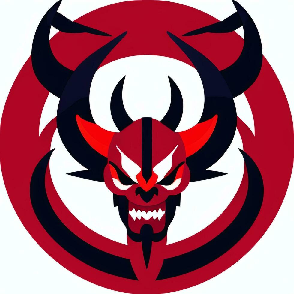 AI generated Demon Icon Avatar Gamer Clip Art Sticker Decoration Simple Background photo