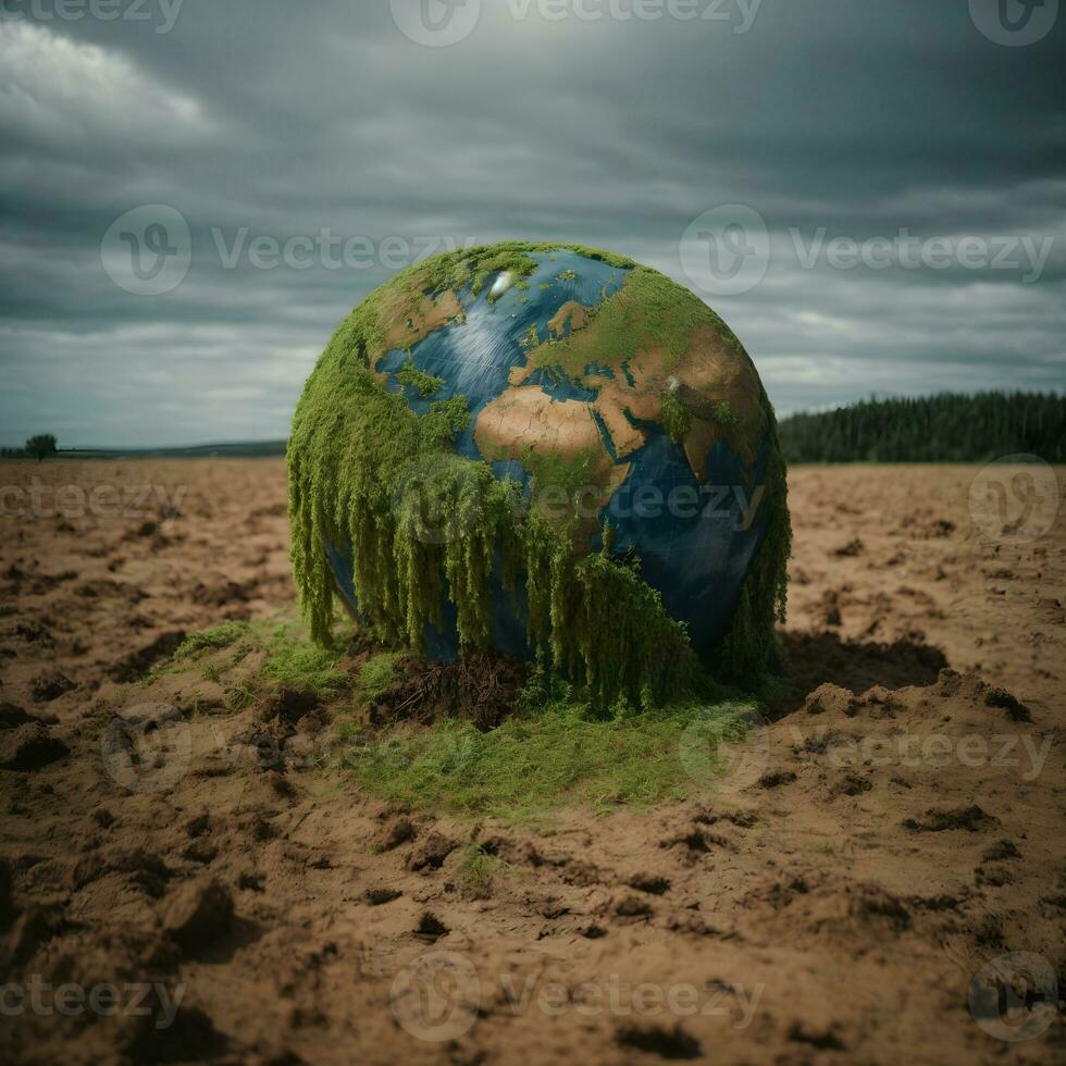 AI generated Earth in the Balance Confronting the Global Warming Challenge photo