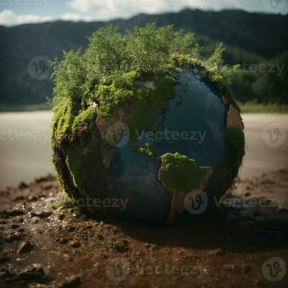 AI generated Earth in the Balance Confronting the Global Warming Challenge photo