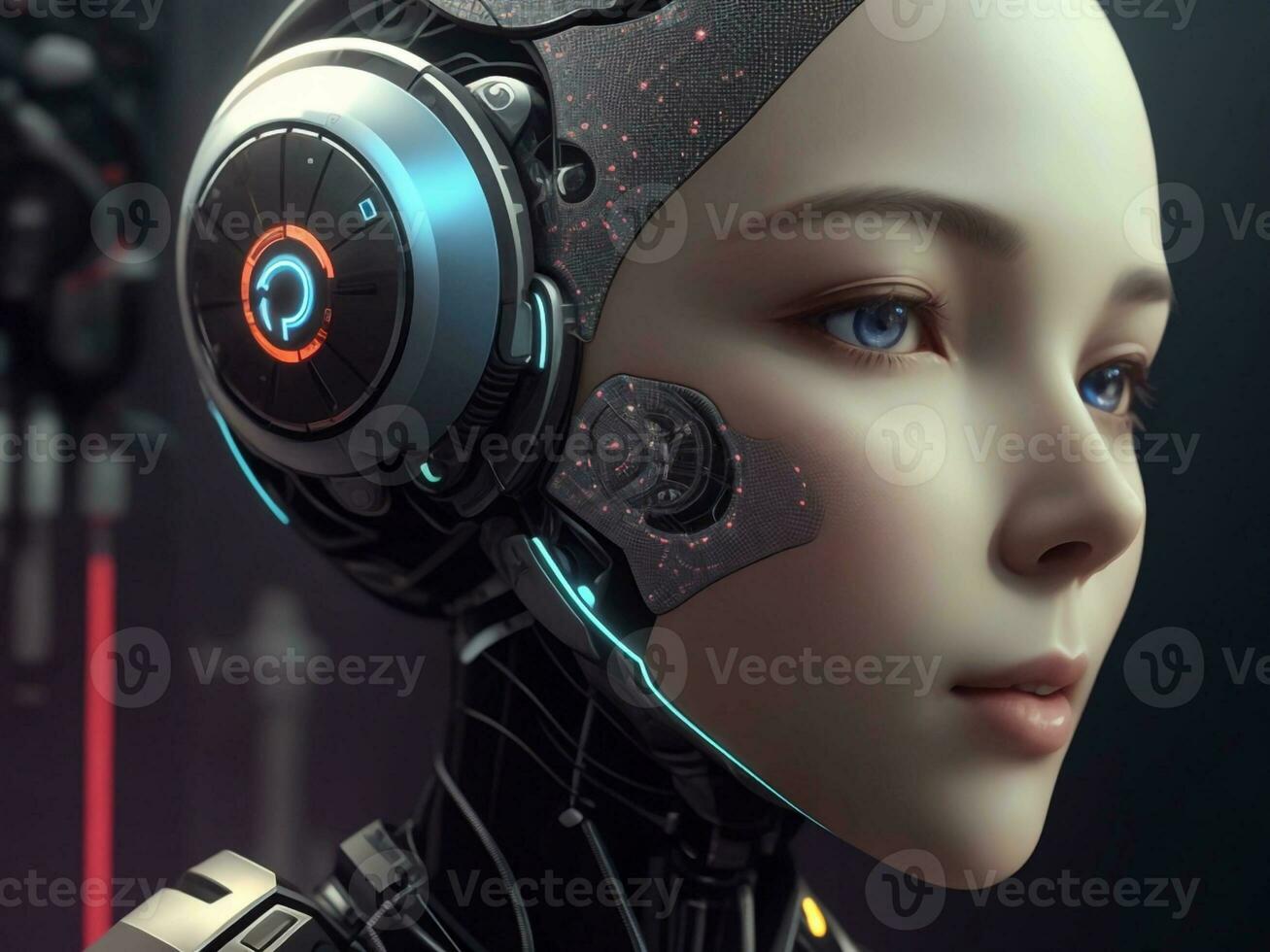 AI generated AI Ethics Woman Robot Face Next Generation photo