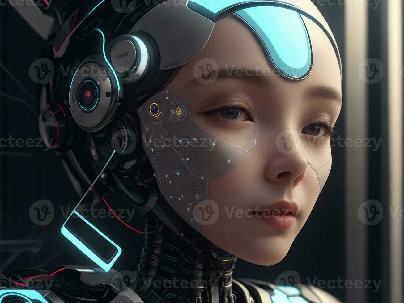 AI generated AI Ethics Woman Robot Face Next Generation photo