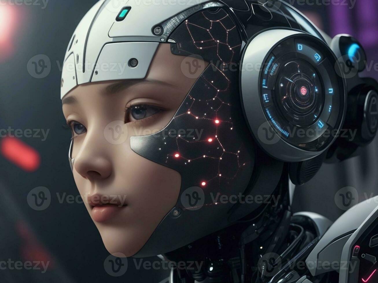 AI generated AI Ethics Woman Robot Face Next Generation photo