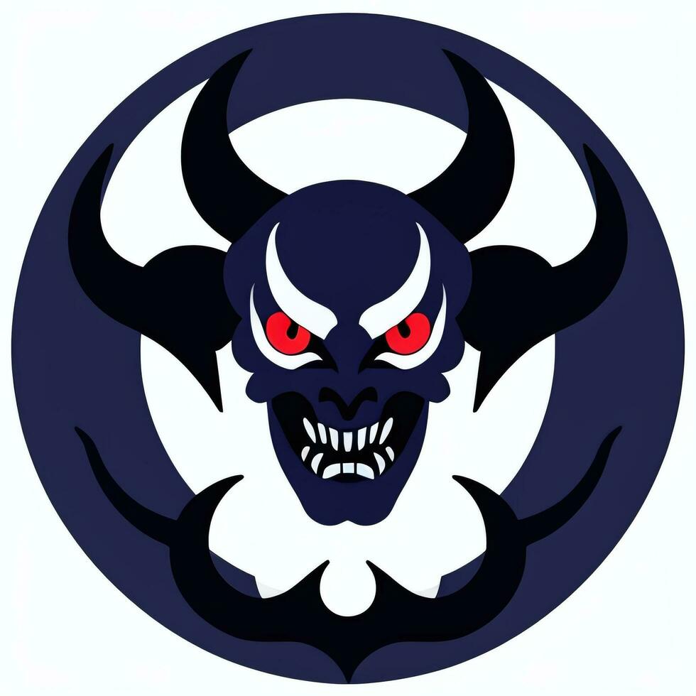 AI generated Demon Icon Avatar Gamer Clip Art Sticker Decoration Simple Background photo