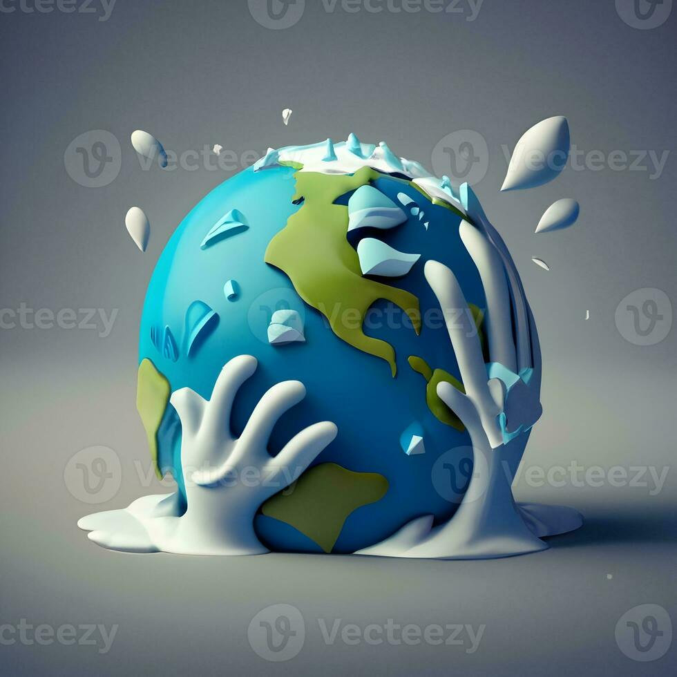 AI generated Climate Change Earth in Danger Earth Image photo