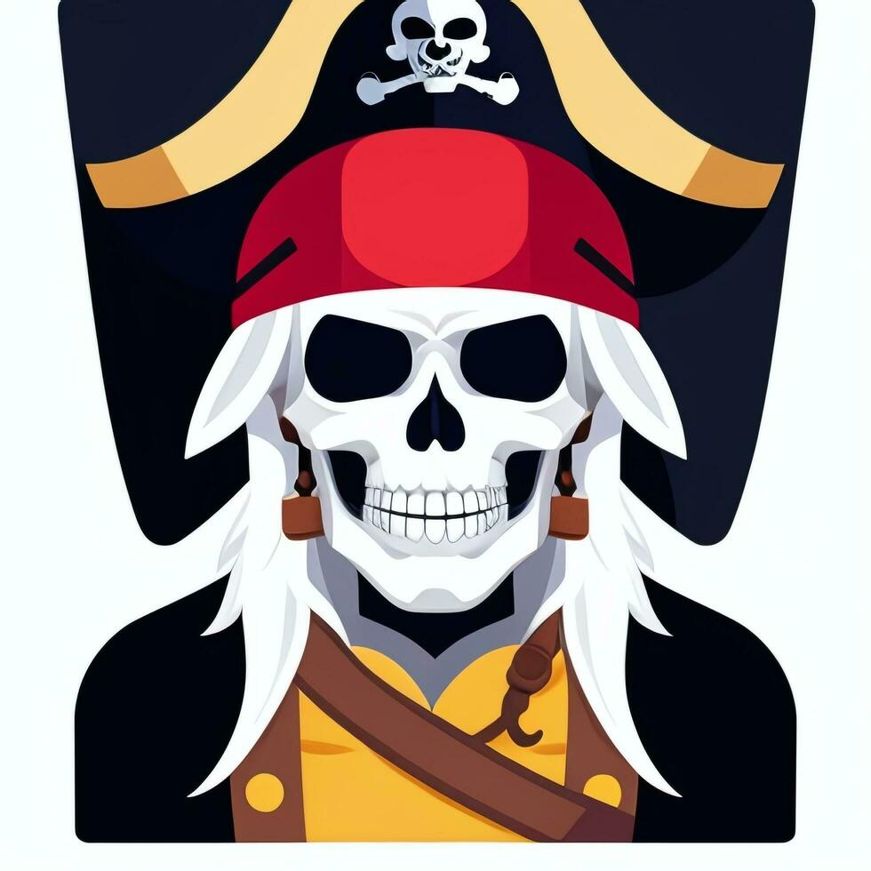 AI generated Pirate Icon Avatar Gamer Clip Art Sticker Decoration Simple Background photo