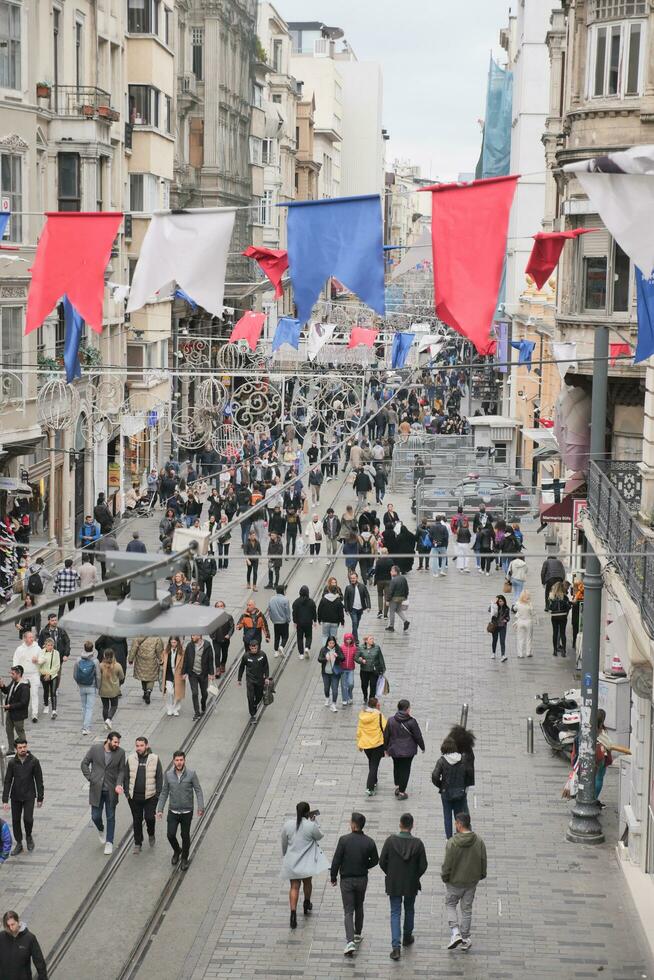 turkey istambul 19 june 2023. Crowded Istiklal street in Taksim, Istanbul, photo