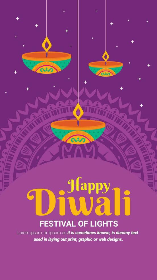 saludo tarjeta diseño para diwali festival día contiene vela concepto vector