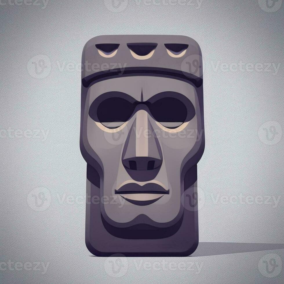 AI generated Moai Statue Stone Head Avatar Gamer Clip Art Sticker Decoration Simple Background Cultural photo