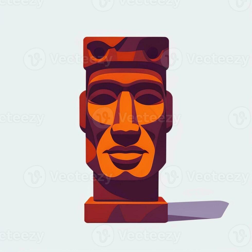 AI generated Moai Statue Stone Head Avatar Gamer Clip Art Sticker Decoration Simple Background Cultural photo