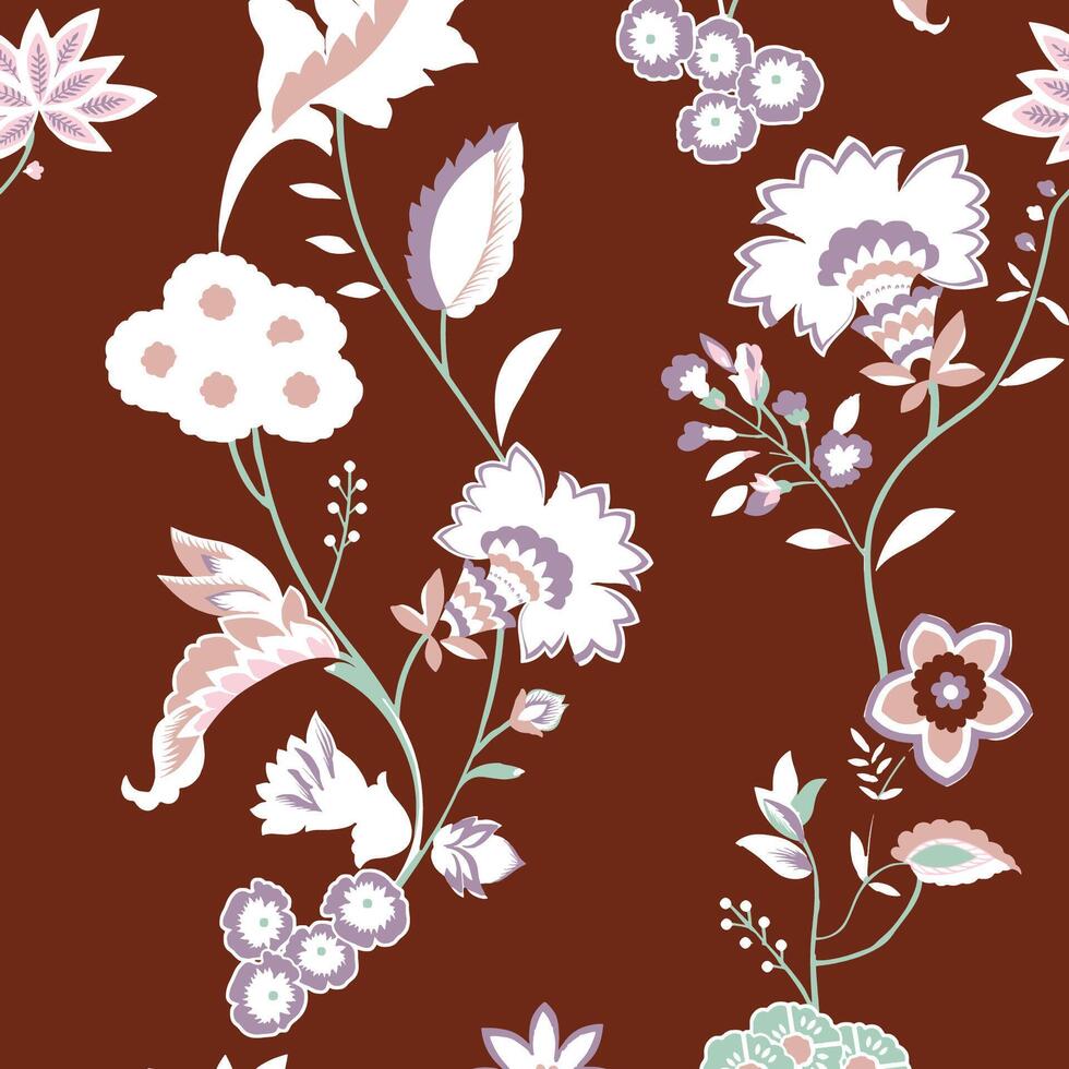 Floral and leaves out class color combination  textile design vector