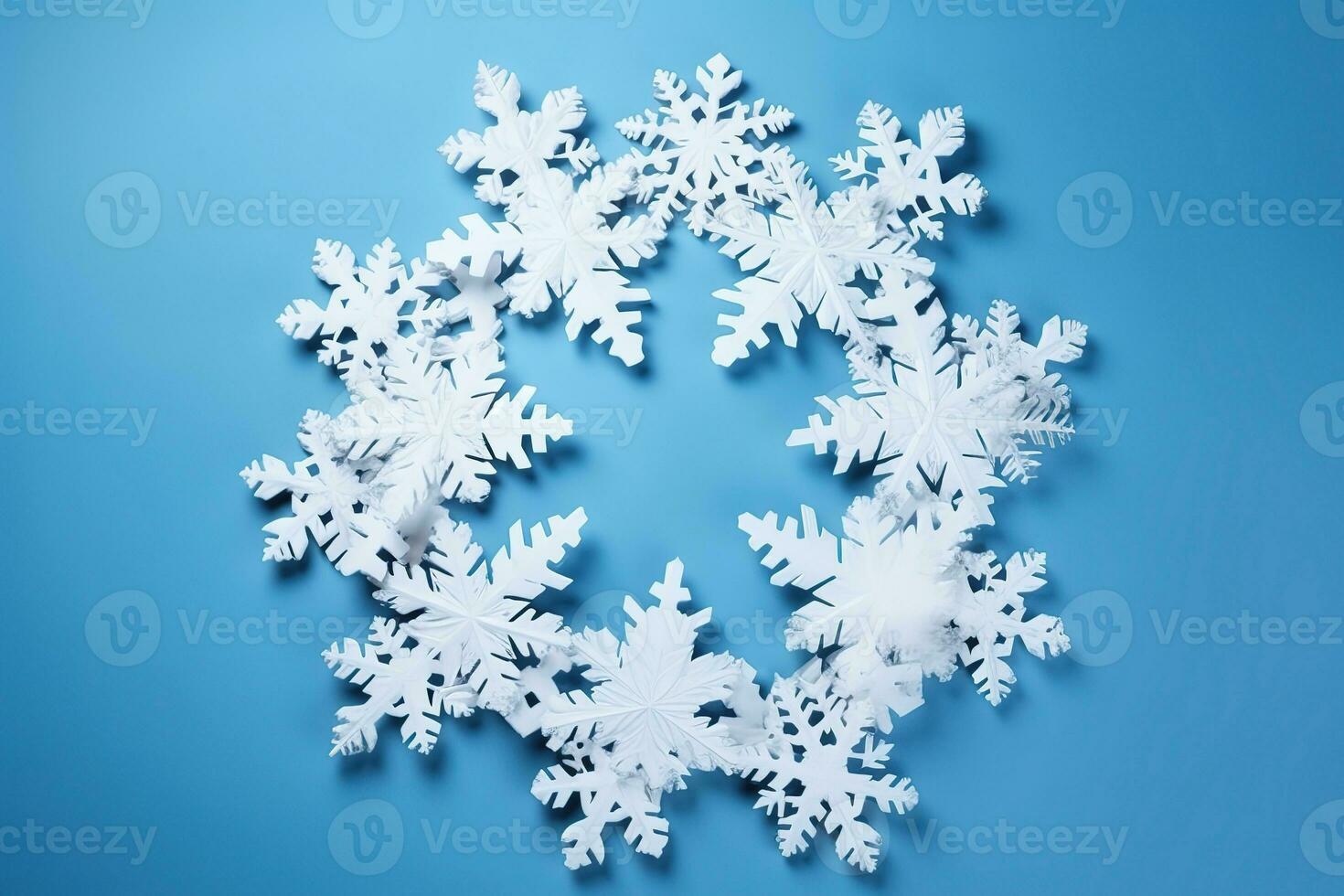 AI generated a snowflake is made out of paper on a blue background photo