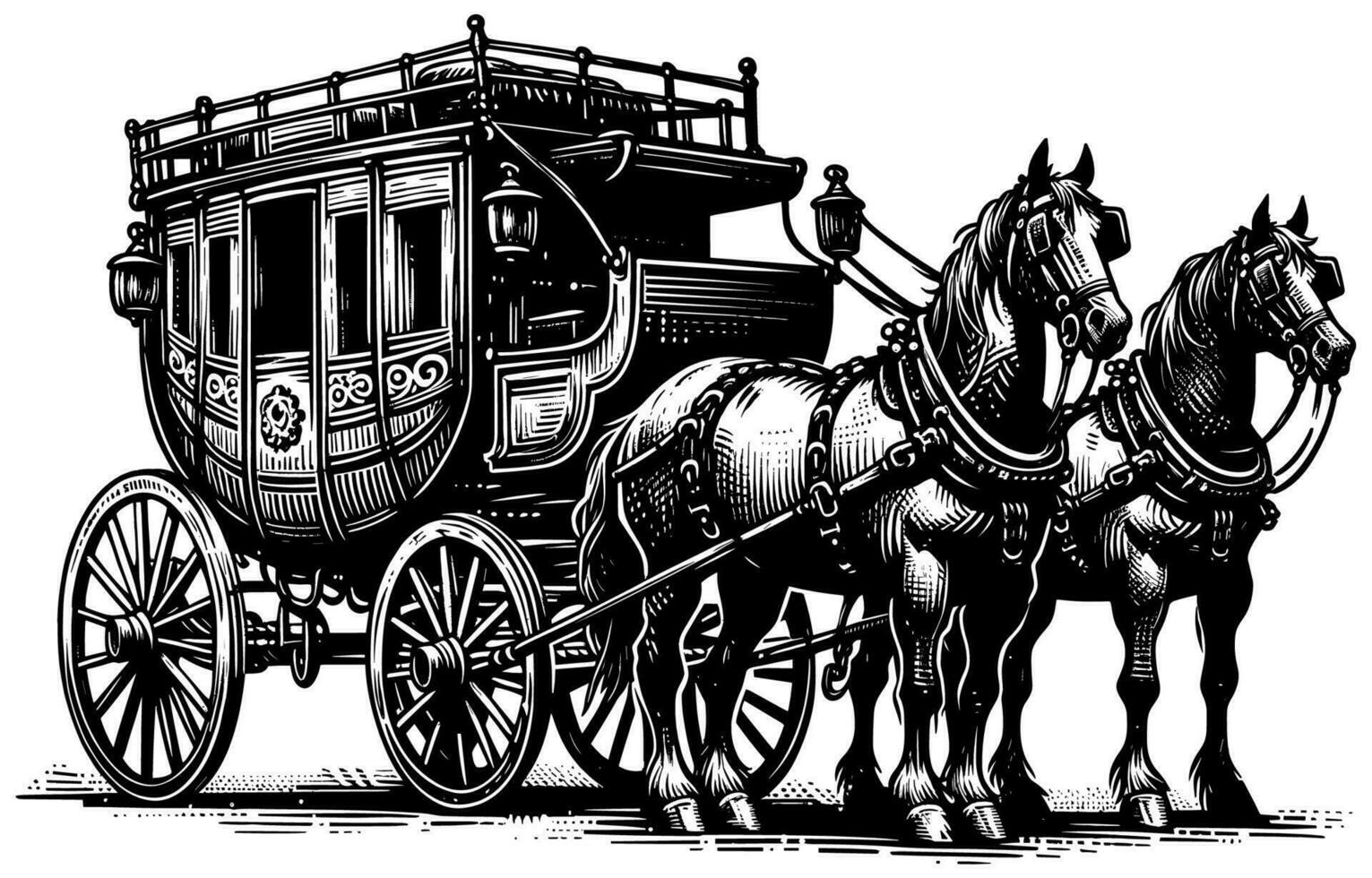AI generated Wild West Stagecoach vector