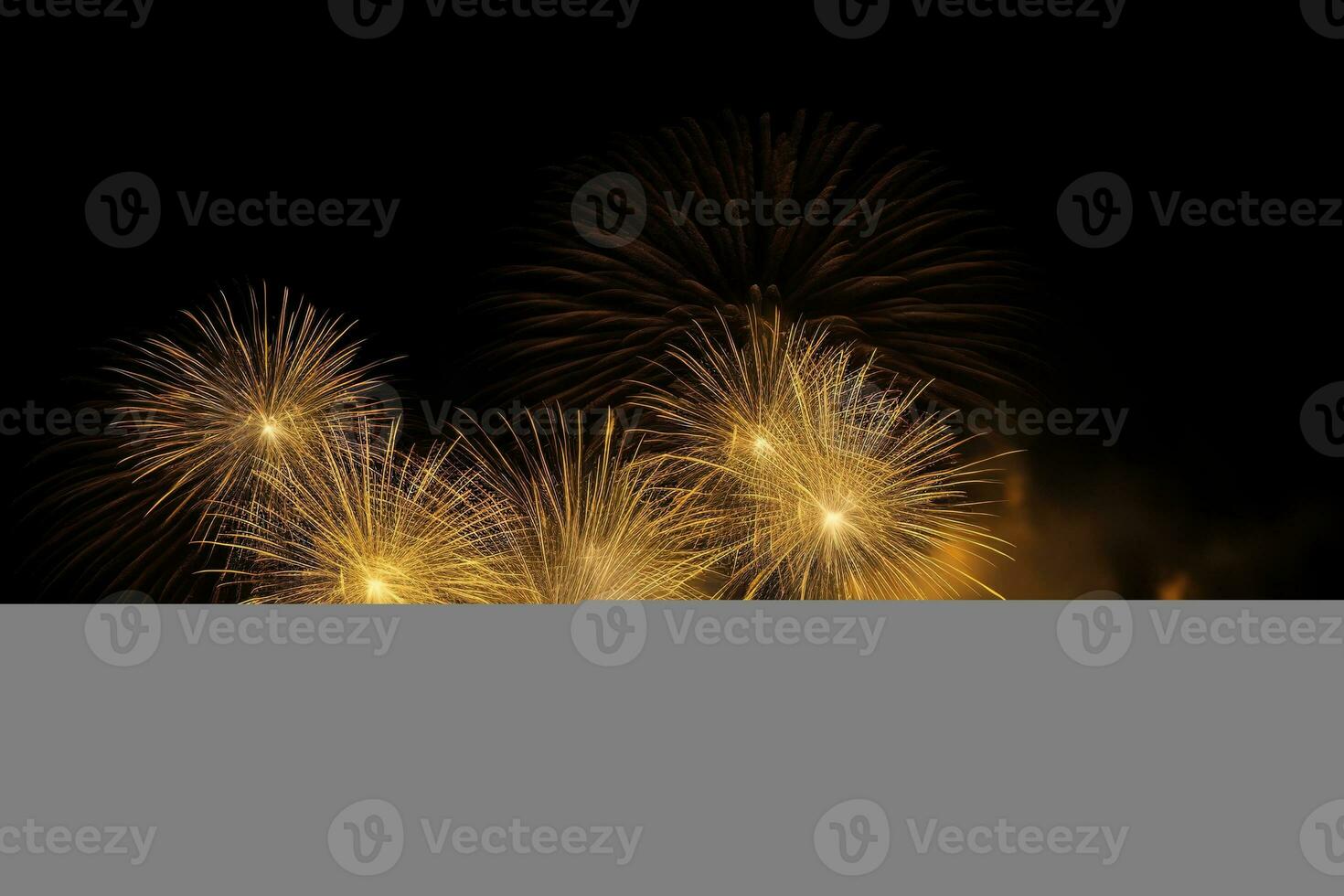AI generated fireworks on black background photo