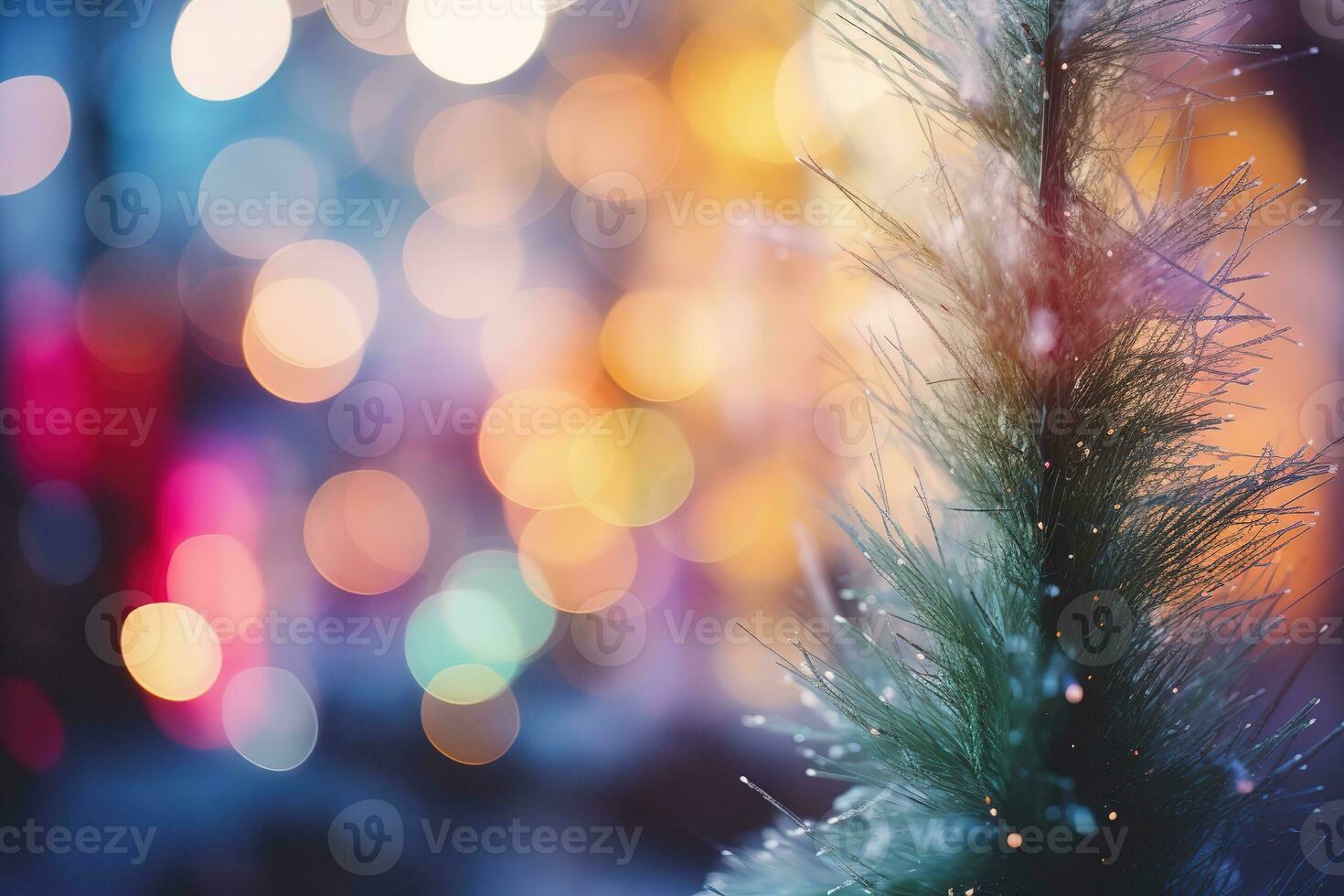 AI generated a christmas tree with lights on it photo
