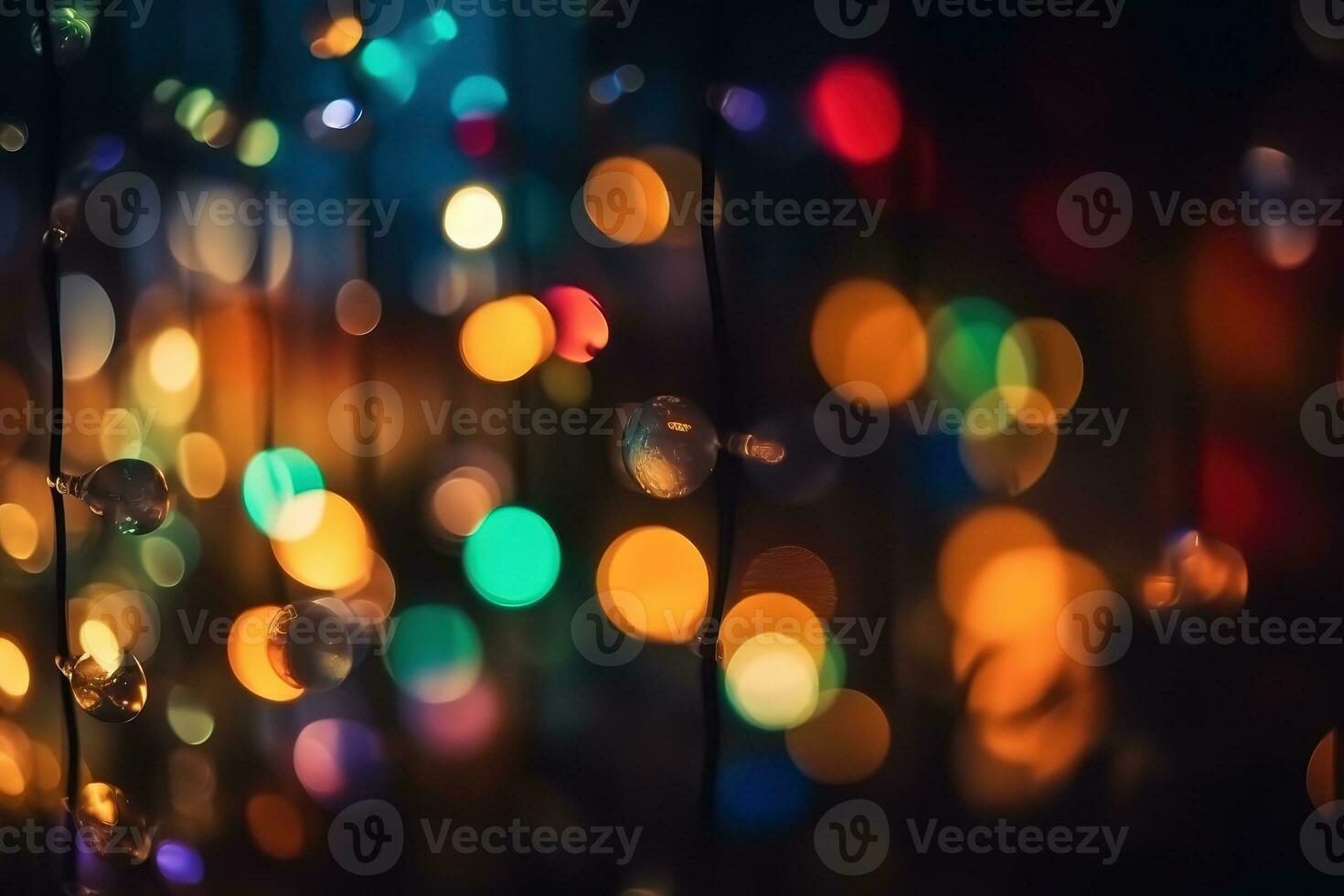 AI generated colorful lights are shown in a dark room photo