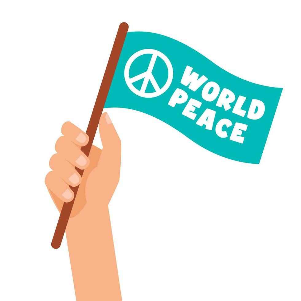 Hand Holding World Peace Sign vector