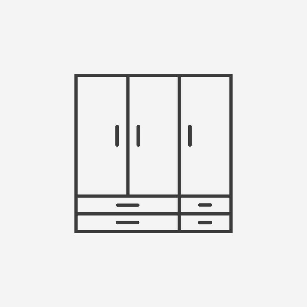 wardrobe, cupboard icon vector. furniture symbol sign vector