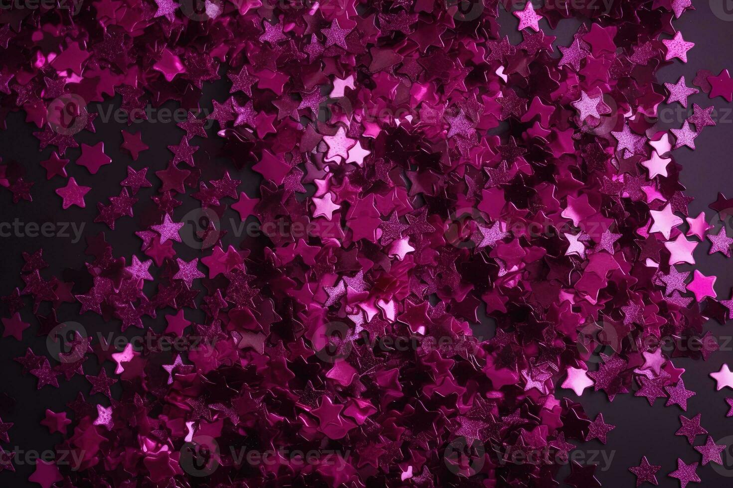 AI generated pink stars on a black background photo